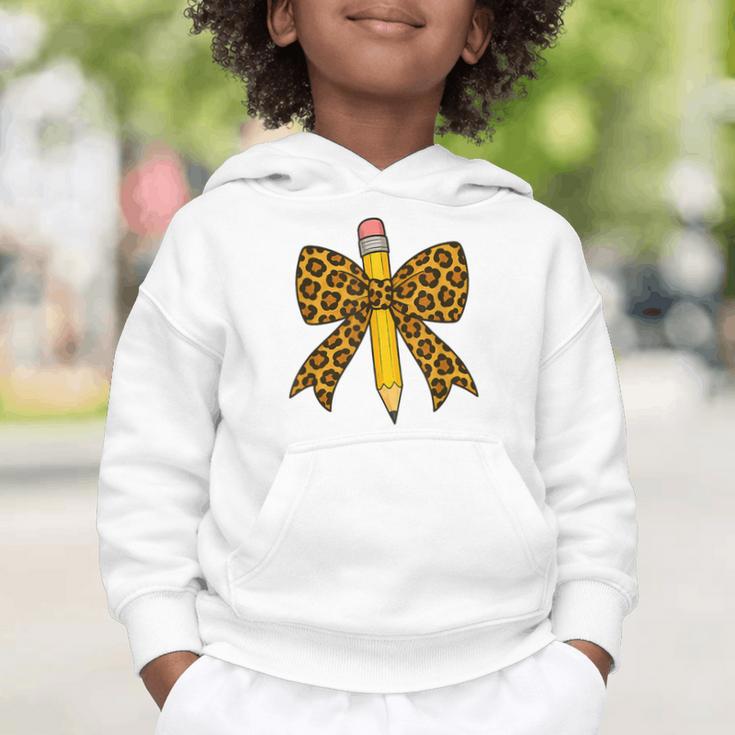 Bow Pencil Leopard First Day Of School Back To School Graphic Toddler Hoodie Bow Pencil Leopard First Day Of School Back To School Graphic Toddler Hoodie