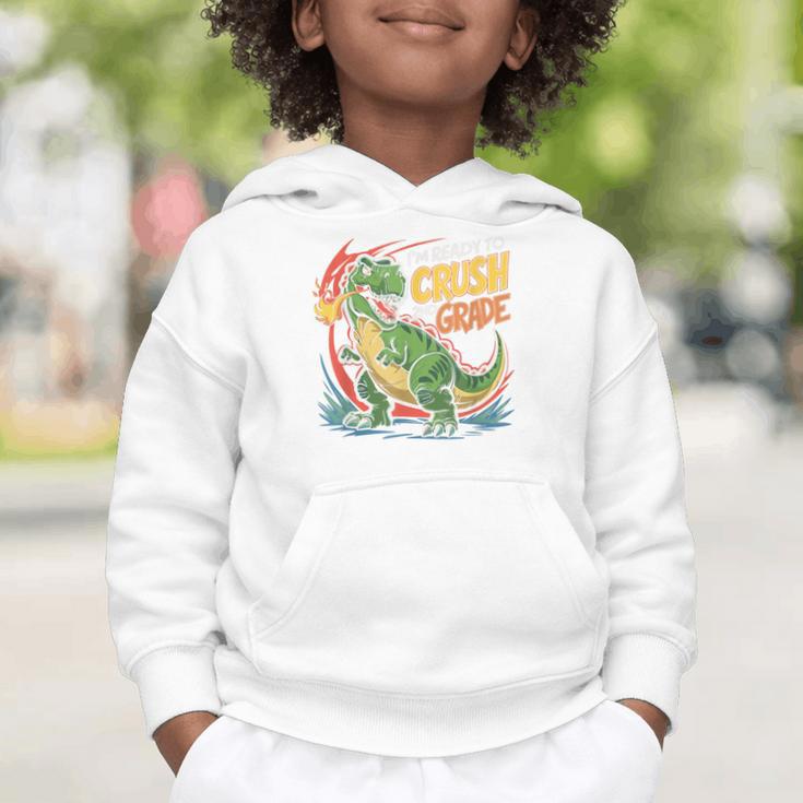 Boy Kid Ready To Crush 2nd Grade Dinosaur Back To School Graphic Toddler Hoodie