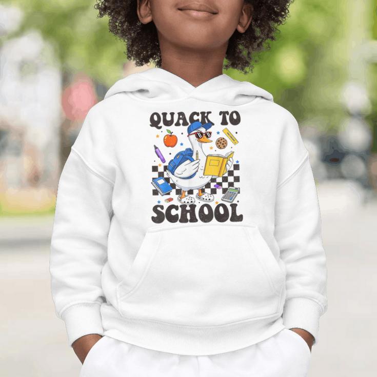 Boys Kid Back To School Goose Quackers Quack To School Graphic Toddler Hoodie Boys Kid Back To School Goose Quackers Quack To School Graphic Toddler Hoodie