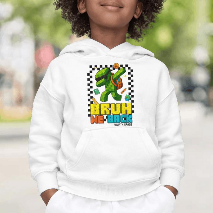 Bruh We Back 4th Grade Back To School Gamer Dabbing Boy Kids Graphic Toddler Hoodie