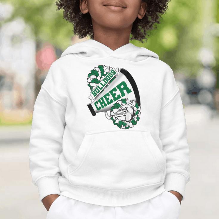Bulldogs Cheerleading Back To School Cheer Team Spirit Green Graphic Toddler Hoodie Bulldogs Cheerleading Back To School Cheer Team Spirit Green Graphic Toddler Hoodie