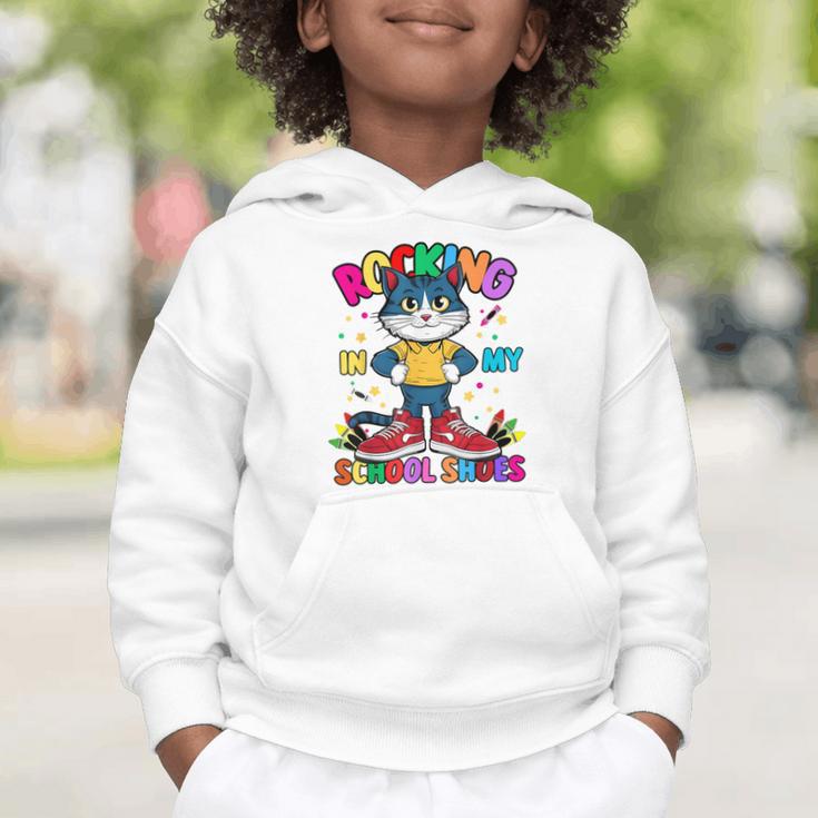 Cat Rocking In My School Shoes Back To School Kids Tee Graphic Toddler Hoodie