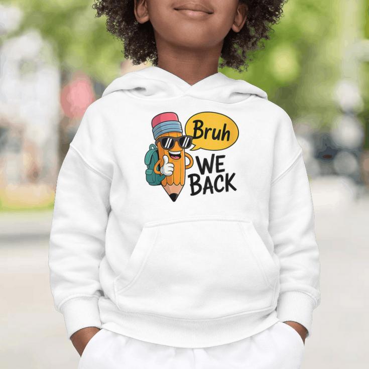 Cool Cartoon Pencil Saying Bruh Back To School Graphic Toddler Hoodie Cool Cartoon Pencil Saying Bruh Back To School Graphic Toddler Hoodie