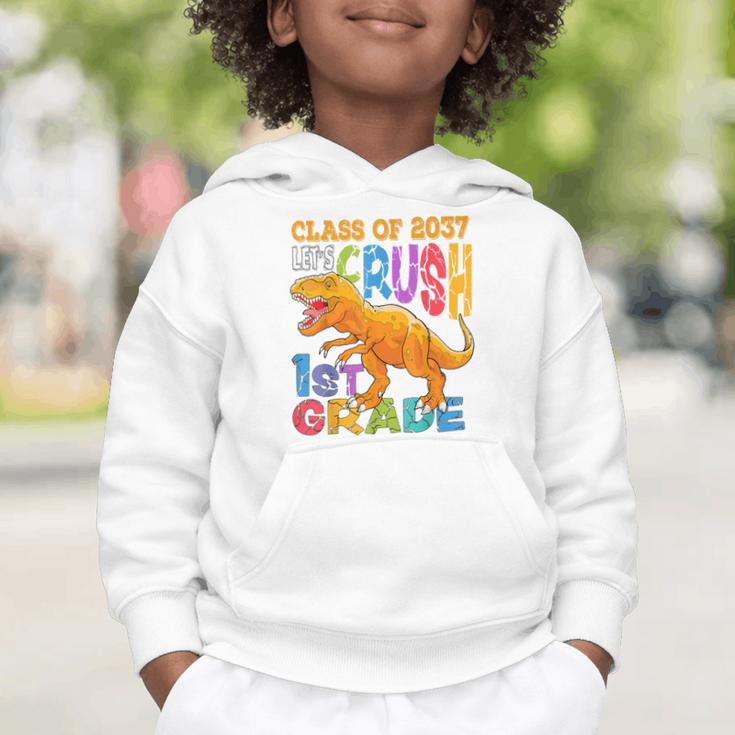 Crush 1st Grade Dinosaur Back To School Class Of 2037 Boy Graphic Toddler Hoodie Crush 1st Grade Dinosaur Back To School Class Of 2037 Boy Graphic Toddler Hoodie