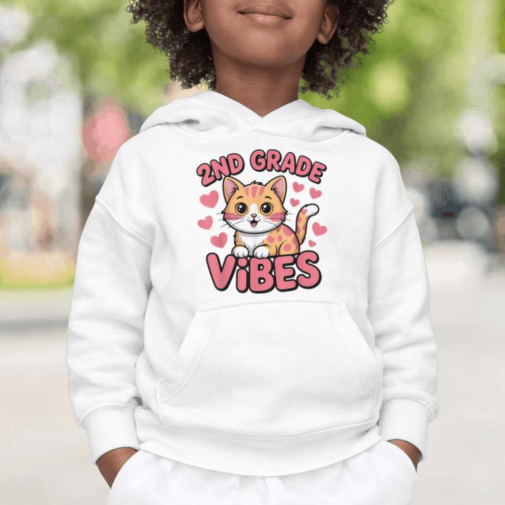Cute Cat 2nd Grade Vibes Back To School Second Grade Girls Graphic Toddler Hoodie Cute Cat 2nd Grade Vibes Back To School Second Grade Girls Graphic Toddler Hoodie