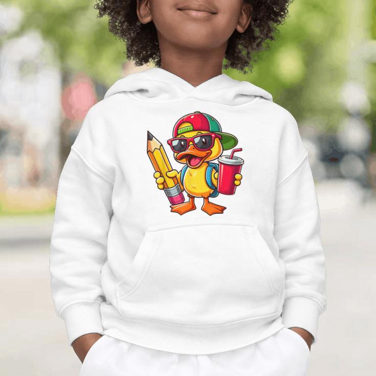 Cute Duck Lover Pencil Back To School Kids Boys Girls Graphic Toddler Hoodie Cute Duck Lover Pencil Back To School Kids Boys Girls Graphic Toddler Hoodie