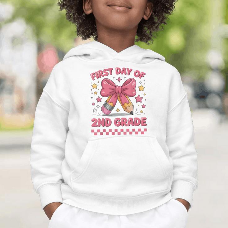 First Day Of 2nd Grade Coquette Back To School Girls Kids Graphic Toddler Hoodie First Day Of 2nd Grade Coquette Back To School Girls Kids Graphic Toddler Hoodie