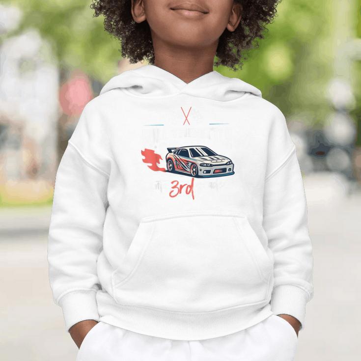 Full Throttle Into Third 3rd Grade Race Car Back To School Graphic Toddler Hoodie