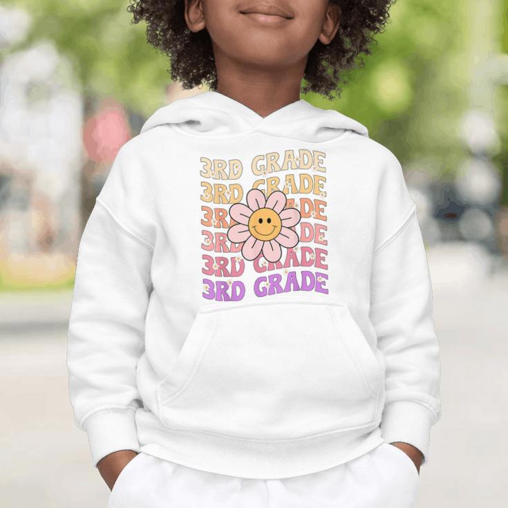 Groovy 3rd Grade Back To School Retro Groovy Third Grade Graphic Toddler Hoodie
