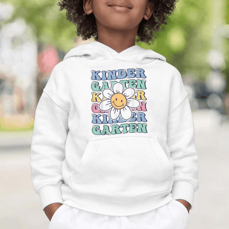 Groovy Kindergarten Back To School First Day Of Kindergarten Graphic Toddler Hoodie Groovy Kindergarten Back To School First Day Of Kindergarten Graphic Toddler Hoodie