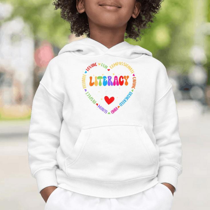 Groovy Literacy Team Reading Appreciation Back To School Graphic Toddler Hoodie Groovy Literacy Team Reading Appreciation Back To School Graphic Toddler Hoodie