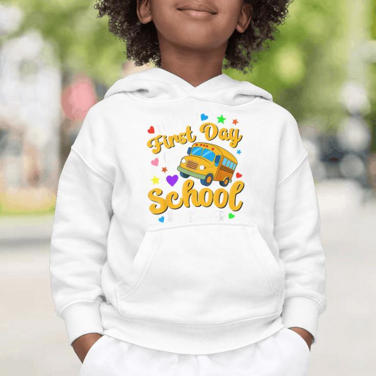 Happy First Day Of School Bus Driver Back To School Graphic Toddler Hoodie Happy First Day Of School Bus Driver Back To School Graphic Toddler Hoodie