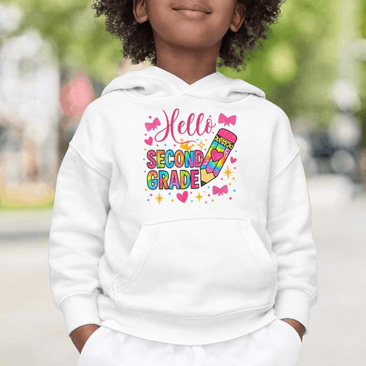 Hello Second Grade Colorful Pencil Tie Dye Back To School Graphic Toddler Hoodie