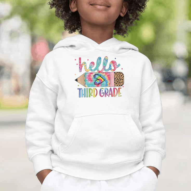 Hello Third Grade Pencil Tie Dye Back To School 3rd Grade Graphic Toddler Hoodie