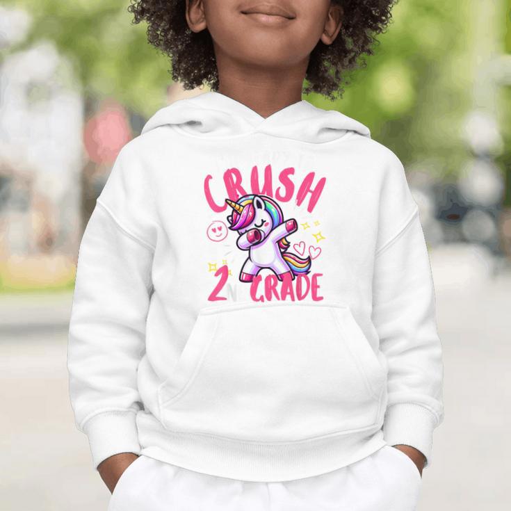 I'm Ready To Crush 2nd Grade Dabbing Unicorn Back To School Graphic Toddler Hoodie I'm Ready To Crush 2nd Grade Dabbing Unicorn Back To School Graphic Toddler Hoodie