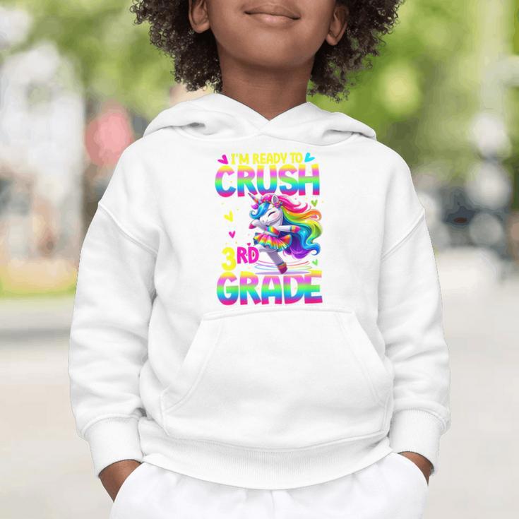 I'm Ready To Crush 3rd Grade Back To School Dancing Unicorn Graphic Toddler Hoodie I'm Ready To Crush 3rd Grade Back To School Dancing Unicorn Graphic Toddler Hoodie