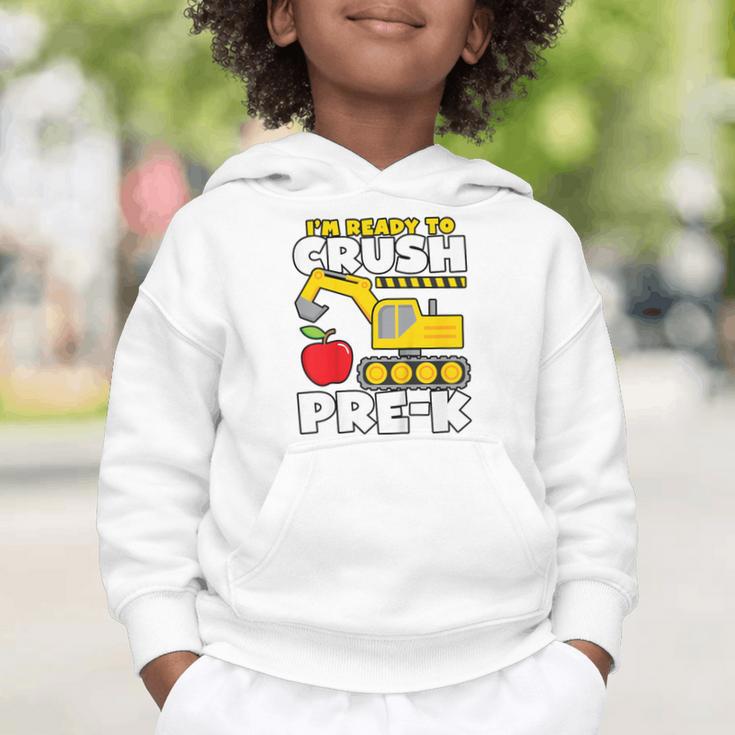 I'm Ready To Crush Pre-K Excavator Back To School Boys Graphic Toddler Hoodie