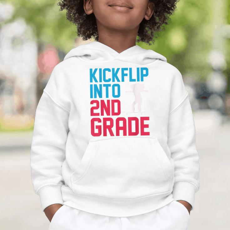 Kickflip Into 2nd Grade Skateboard Lover Back To School Graphic Toddler Hoodie