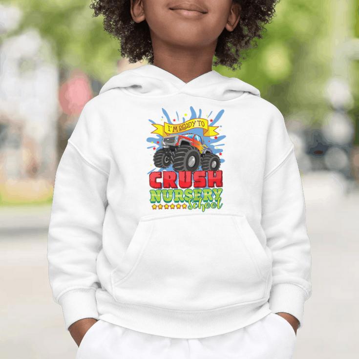 Kids Back To School Monster Truck Nursery Ready Crush First Day Graphic Toddler Hoodie