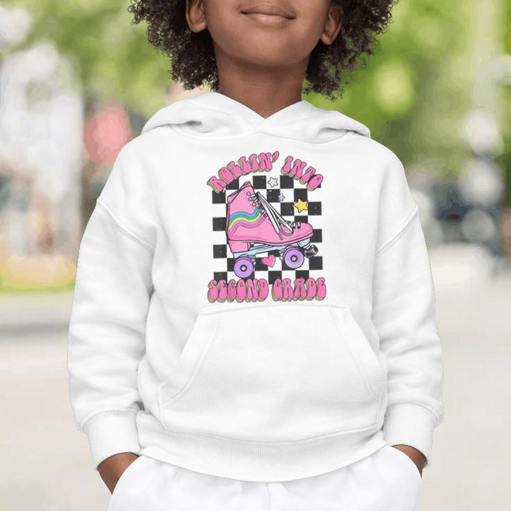 Kids Back To School Skating Rollin Into Second 2nd Grade Graphic Toddler Hoodie Kids Back To School Skating Rollin Into Second 2nd Grade Graphic Toddler Hoodie