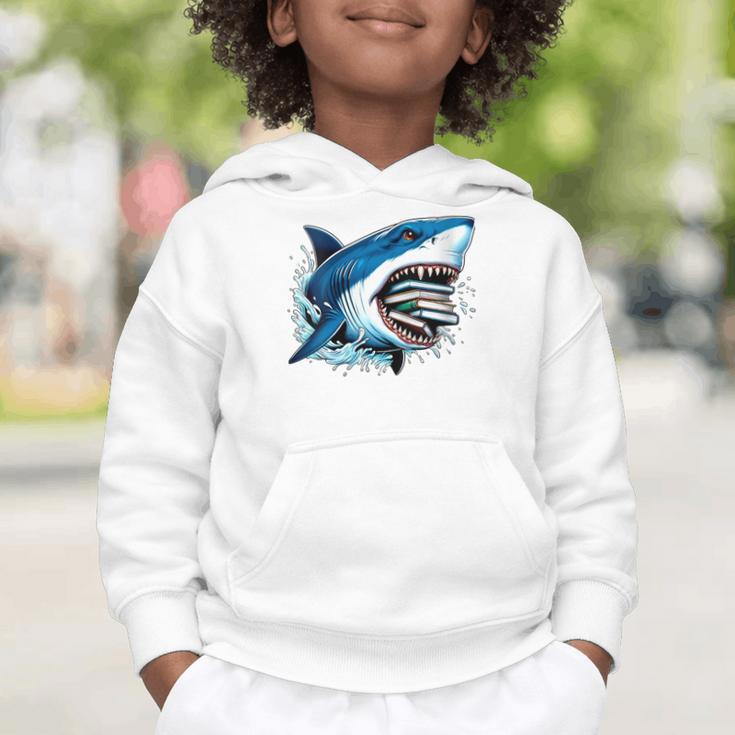 Kids Shark With School Books Back To School Shark Lovers Graphic Toddler Hoodie Kids Shark With School Books Back To School Shark Lovers Graphic Toddler Hoodie