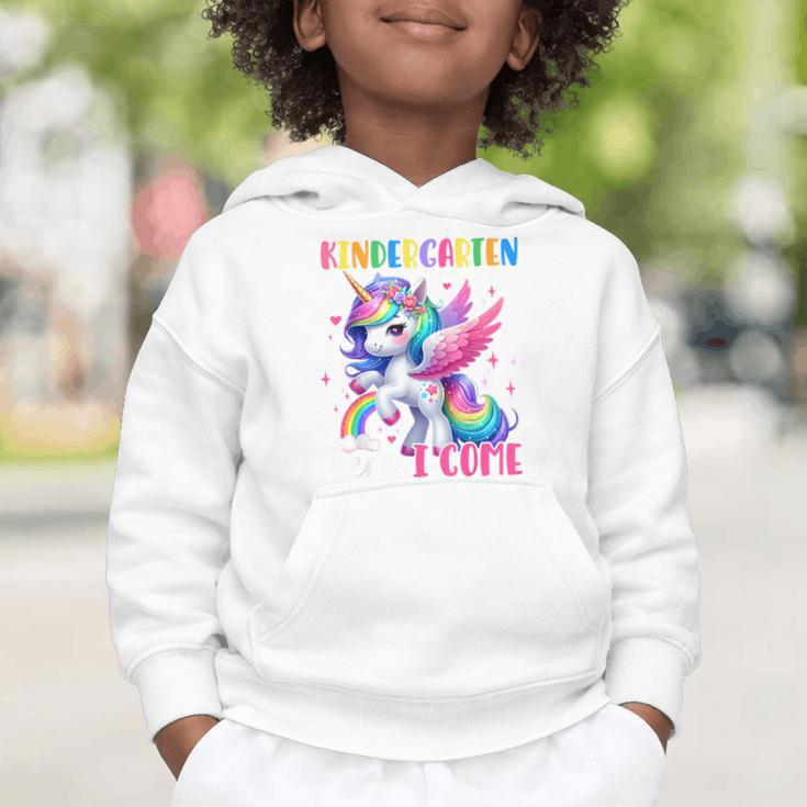 Kindergarten Here I Come Unicorn Girls Kids Back To School Graphic Toddler Hoodie Kindergarten Here I Come Unicorn Girls Kids Back To School Graphic Toddler Hoodie