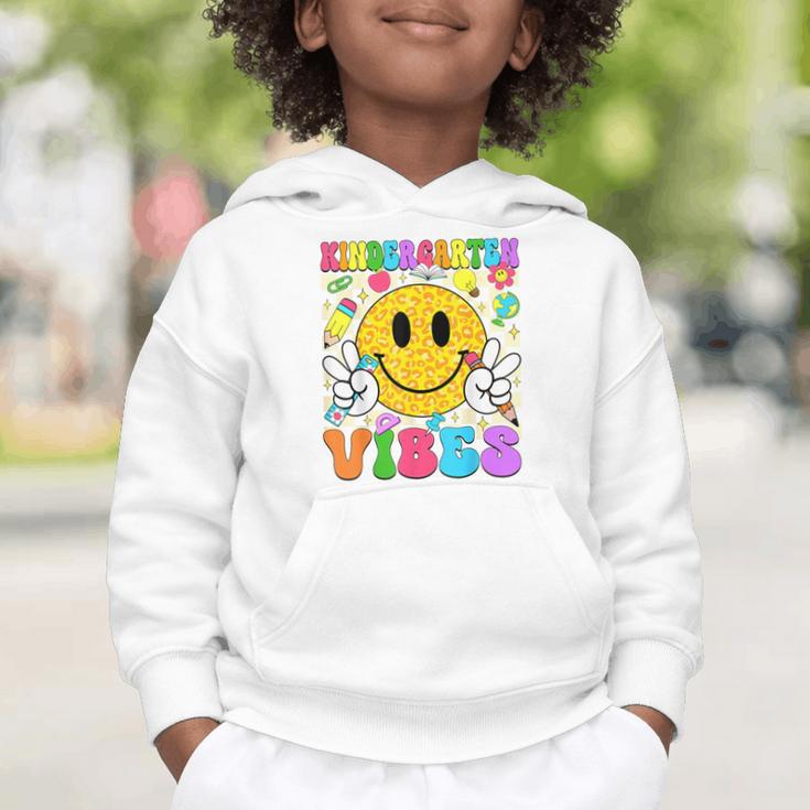 Kindergarten Vibes Smile Face Back To School Kinder Girl Kid Graphic Toddler Hoodie