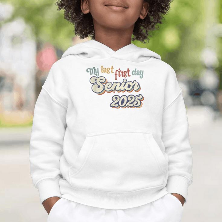 My Last First Day Senior 2025 Back To School Vintage Cool Graphic Toddler Hoodie