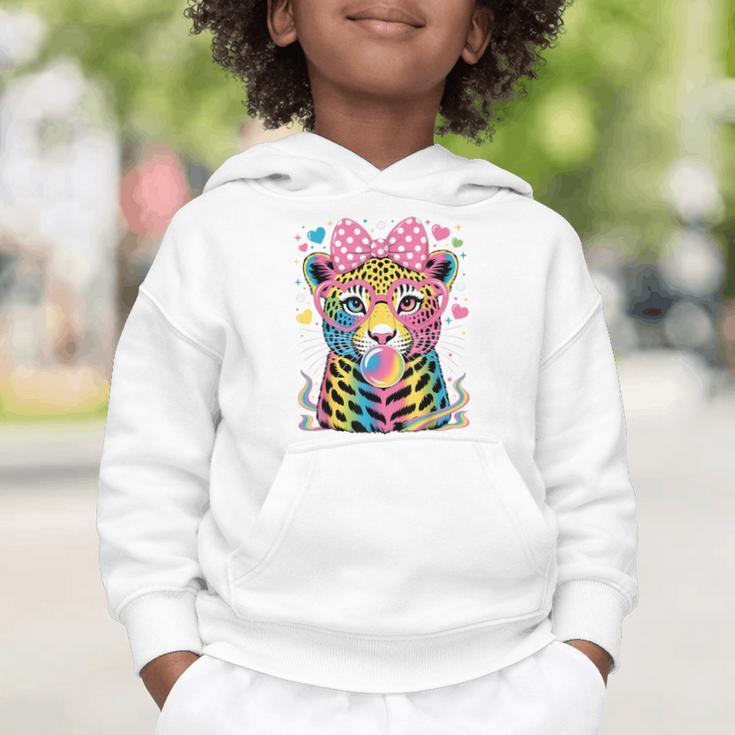 Leopard Glasses Blowing Bubble Gum Back To School Kids Graphic Toddler Hoodie