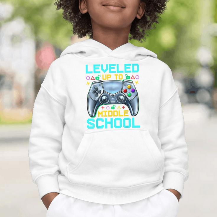 Leveled Up To Middle School Video Gamer Back To School Boys Graphic Toddler Hoodie Leveled Up To Middle School Video Gamer Back To School Boys Graphic Toddler Hoodie