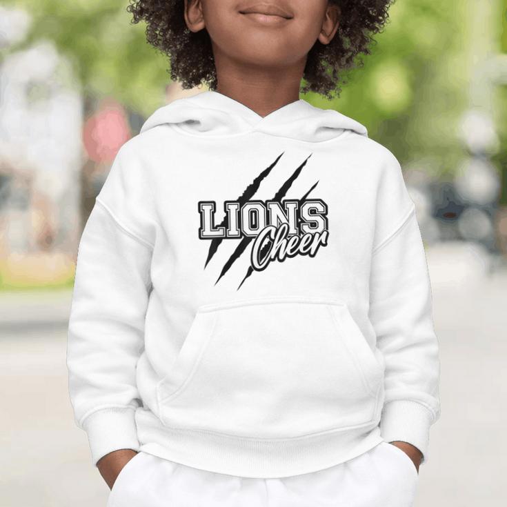 Lions Cheer Back To School Cheerleading Team Spirit Graphic Toddler Hoodie Lions Cheer Back To School Cheerleading Team Spirit Graphic Toddler Hoodie