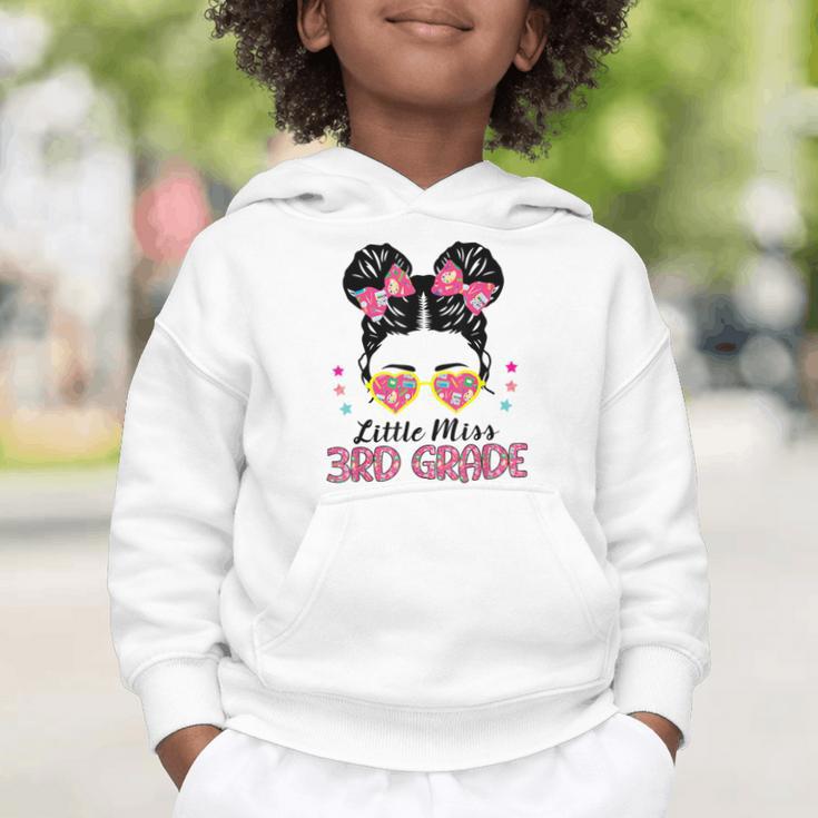 Little Miss 3rd Grade Messy Bun Back To School Graphic Toddler Hoodie Little Miss 3rd Grade Messy Bun Back To School Graphic Toddler Hoodie