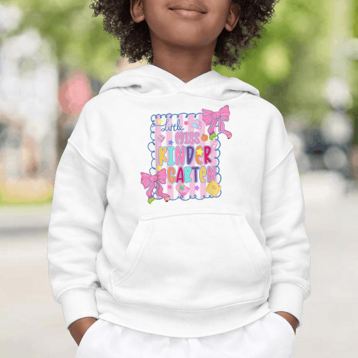 Little Miss Kindergarten Kids Girls Coquette Back To School Graphic Toddler Hoodie Little Miss Kindergarten Kids Girls Coquette Back To School Graphic Toddler Hoodie