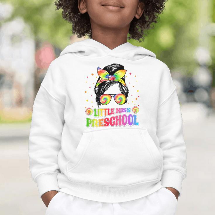 Little Miss Preschool Messy Bun Tie Dye Back To School Girls Graphic Toddler Hoodie Little Miss Preschool Messy Bun Tie Dye Back To School Girls Graphic Toddler Hoodie