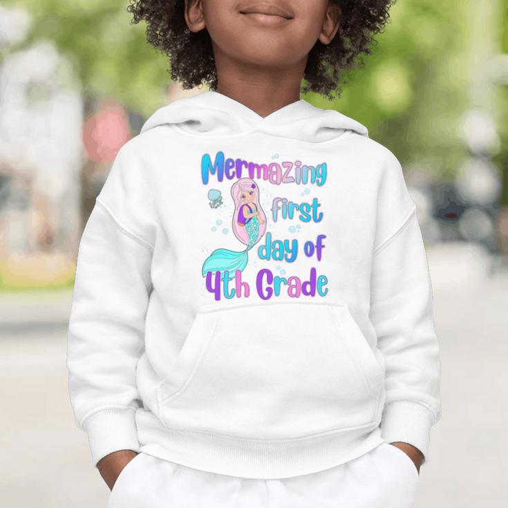 Mermazing First Day Of Fourth Grade Back To School Mermaid Premium Tri-Blend Graphic Toddler Hoodie