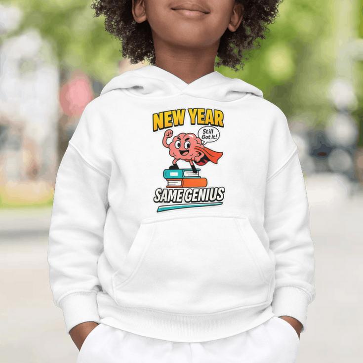 New Year Same Genius Confident Back To School Vibe Graphic Toddler Hoodie
