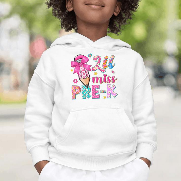 Pencil Bow Lil Miss Pre-K Pre-K Back To School Graphic Toddler Hoodie Pencil Bow Lil Miss Pre-K Pre-K Back To School Graphic Toddler Hoodie
