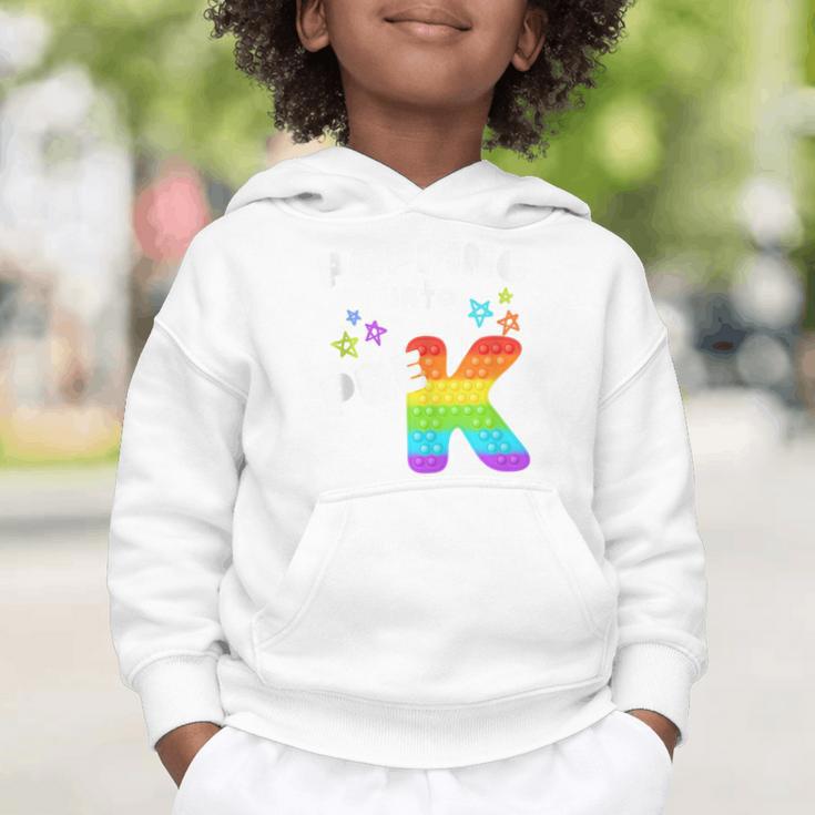 Popping Into Pre K Kid's Back To School Pop It Fidget Toy Graphic Toddler Hoodie