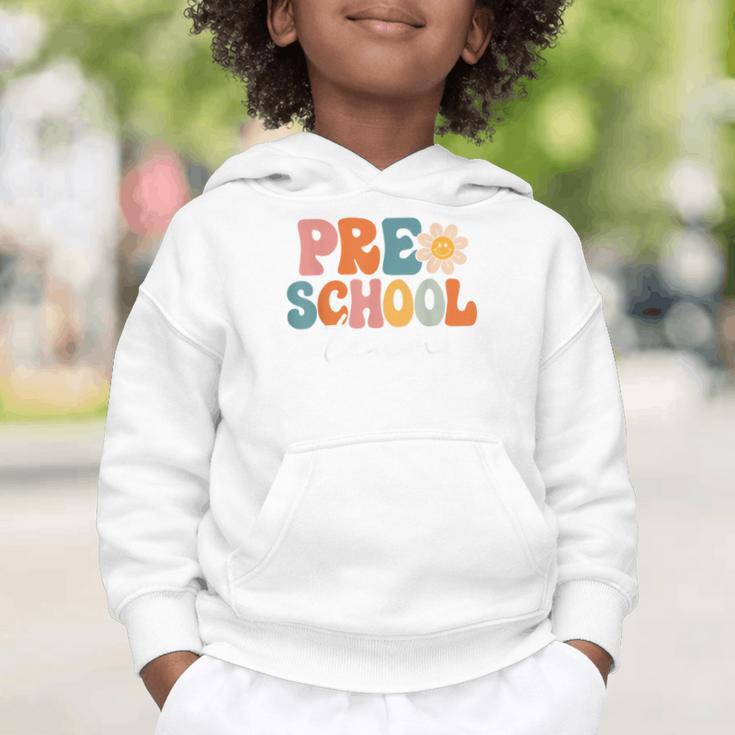 Preschool Team Retro Groovy Vintage Back To School Pre-K Graphic Toddler Hoodie