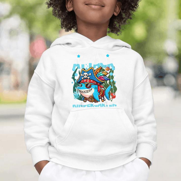 Ready To Attack Kindergarten Pirate Shark Back To School Graphic Toddler Hoodie Ready To Attack Kindergarten Pirate Shark Back To School Graphic Toddler Hoodie