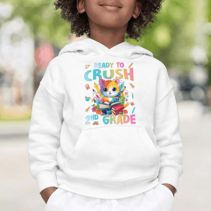 Ready To Crush 2nd Grade Back To School 2nd Grade Cat Kitten Graphic Toddler Hoodie Ready To Crush 2nd Grade Back To School 2nd Grade Cat Kitten Graphic Toddler Hoodie
