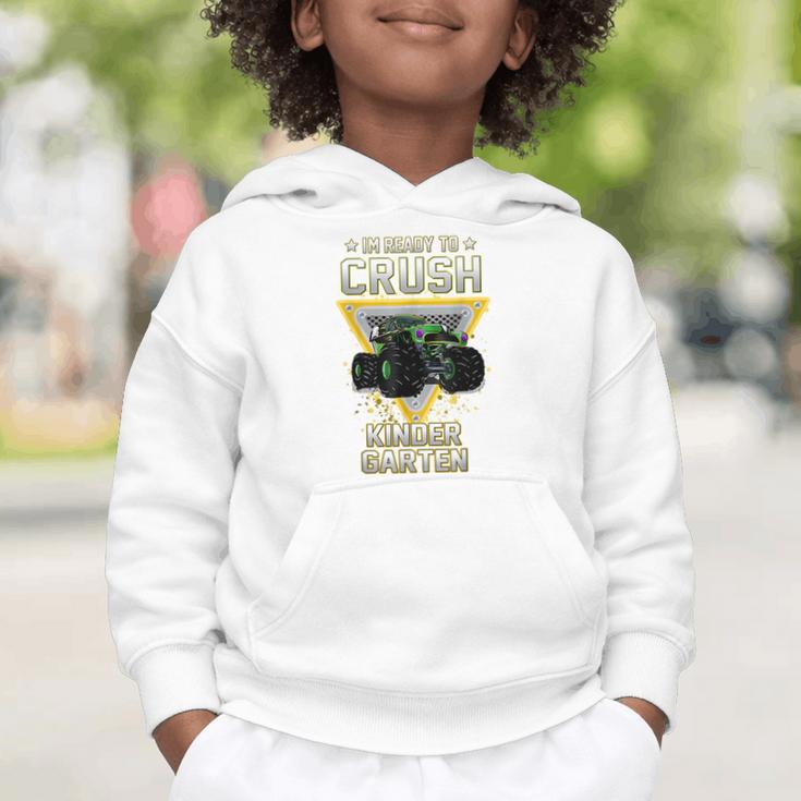 Ready To Crush Kindergarten Monster Truck Boy Back To School Graphic Toddler Hoodie Ready To Crush Kindergarten Monster Truck Boy Back To School Graphic Toddler Hoodie