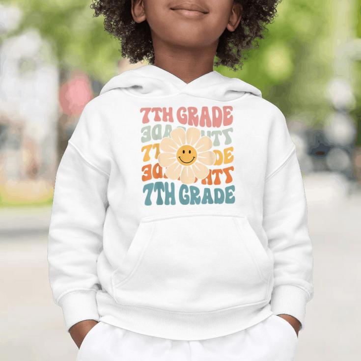 Retro 7th Grade Daisy Colorful Back To School Seventh Grade Graphic Toddler Hoodie