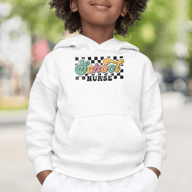 Retro Checkered School Nurse Squad Back To School Graduation Graphic Toddler Hoodie