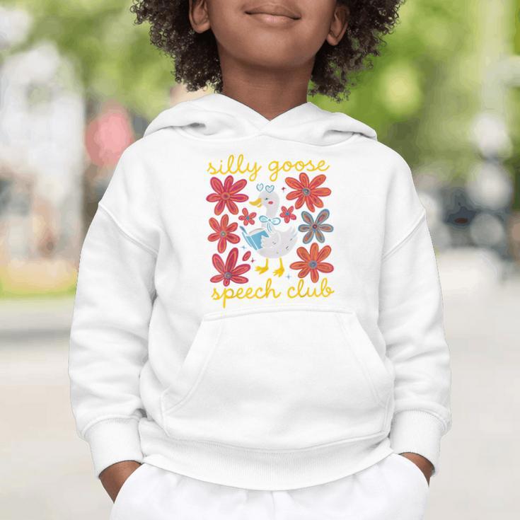 Retro Silly Goose Speech Therapy SLP Back To School Graphic Toddler Hoodie Retro Silly Goose Speech Therapy SLP Back To School Graphic Toddler Hoodie