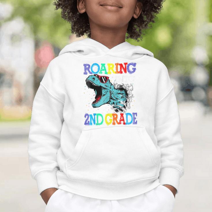 Roaring Into 2Nd Grade DinosaurRex Back To School Graphic Toddler Hoodie
