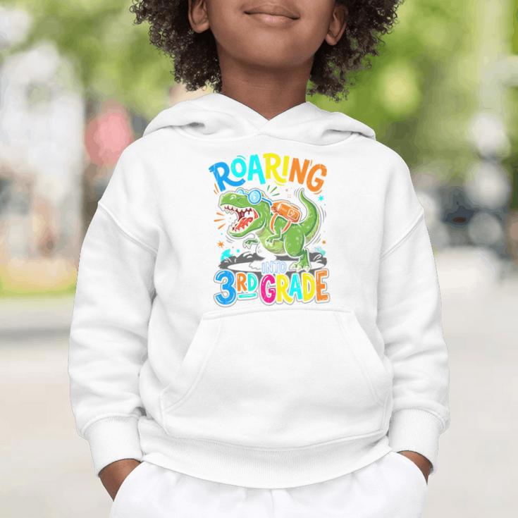 Roaring Into 3rd Grade Back To School Dinosaurus T-Rex Premium Tri-Blend Graphic Toddler Hoodie