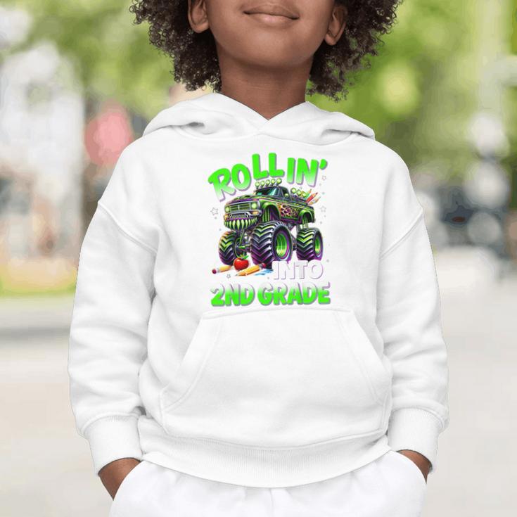 Rollin' Into 2nd Grade Monster Truck Back To School Boys Graphic Toddler Hoodie Rollin' Into 2nd Grade Monster Truck Back To School Boys Graphic Toddler Hoodie