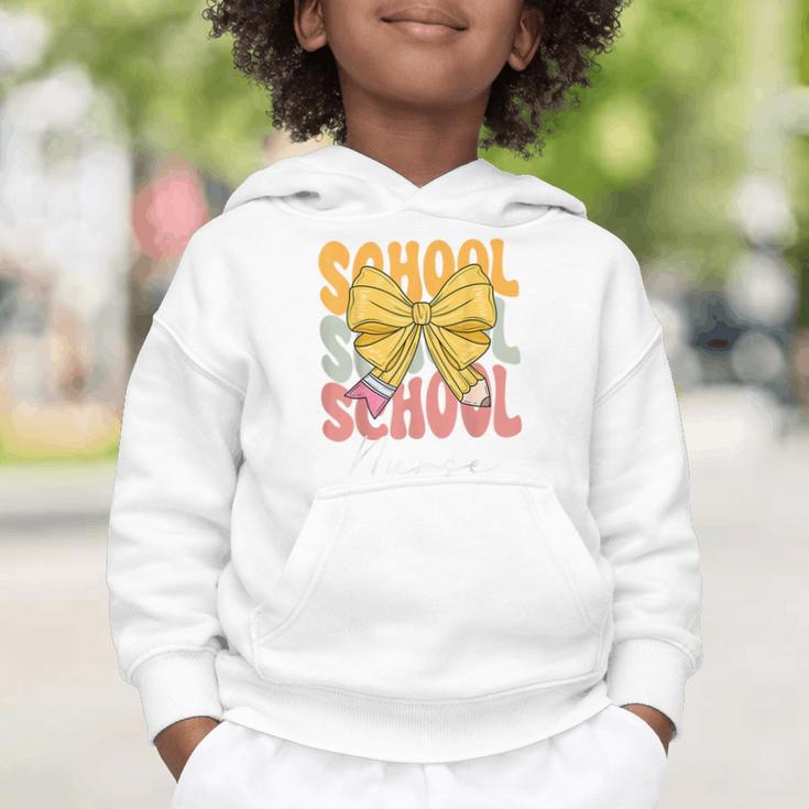 School Nurse Groovy Coquette Bow Cute Back To School Graphic Toddler Hoodie School Nurse Groovy Coquette Bow Cute Back To School Graphic Toddler Hoodie