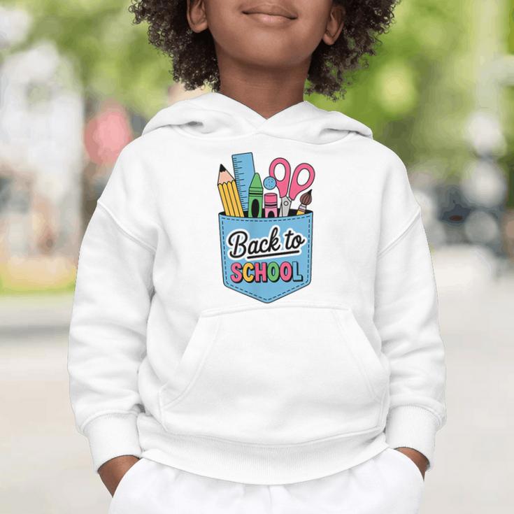 School Supplies In Pocket Back To School Boys Girls Graphic Toddler Hoodie